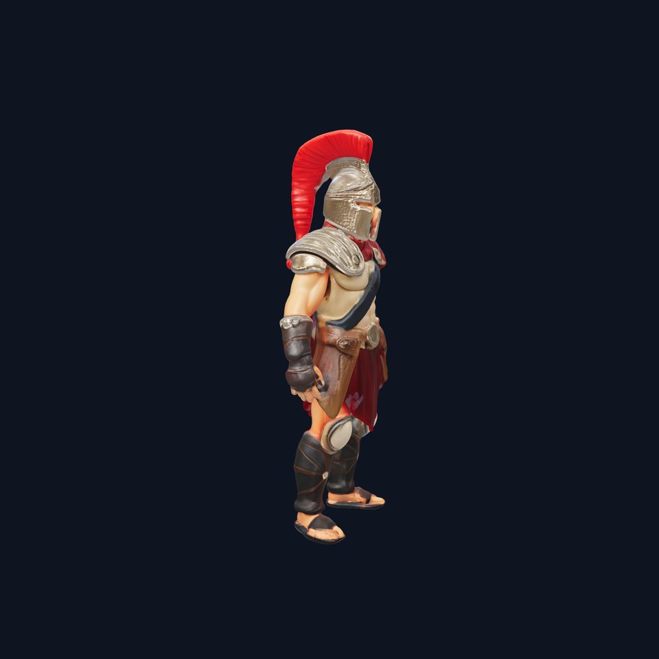 Spartan Warrior D Character Model with Armor and Helmet